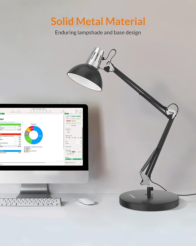 LEPOWER Metal Desk Lamp, Adjustable Goose Neck Architect Table Lamp - Image 3