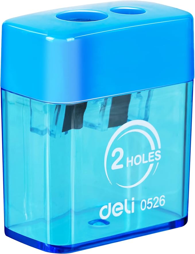 Deli Pencil Sharpener, Manual Pencil Sharpeners, Dual Holes by delioffice
