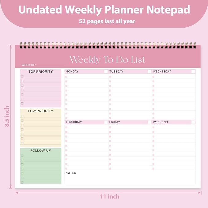 Weekly To Do List Notepad, Undated Planner - Image 3