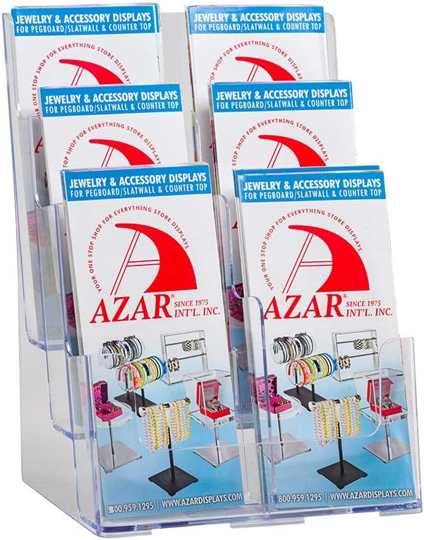 Azar Displays 252379 Three-Tier Six-Pocket Trifold Brochure Holder - Image 2