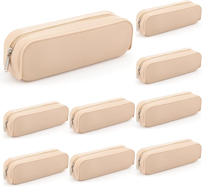 Feifeiya 8 Pcs Silicone Pencil Case Pen Zipper Pouch Bags Aesthetic Back to by Feifeiya