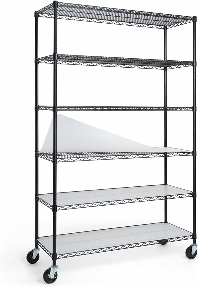 CAPHAUS NSF Heavy Duty Wire Shelving w/Wheels, Leveling Feet & Liners, Storage by CAPHAUS