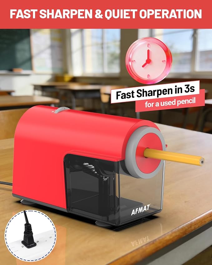AFMAT Electric Pencil Sharpener, Fully Automatic Pencil Sharpener - Image 5
