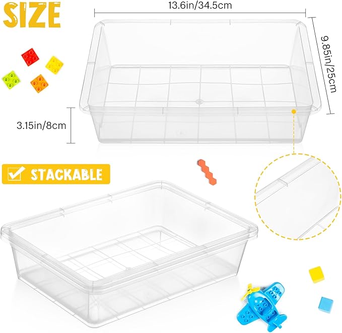 Hoteam 10 Pcs Flat Storage Organizer Tray Bin Paper Tray - Image 3