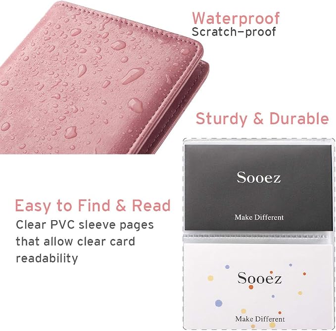 Sooez Leather Professional Business Card Book Holder Organizer, 240 Capacity - Image 4