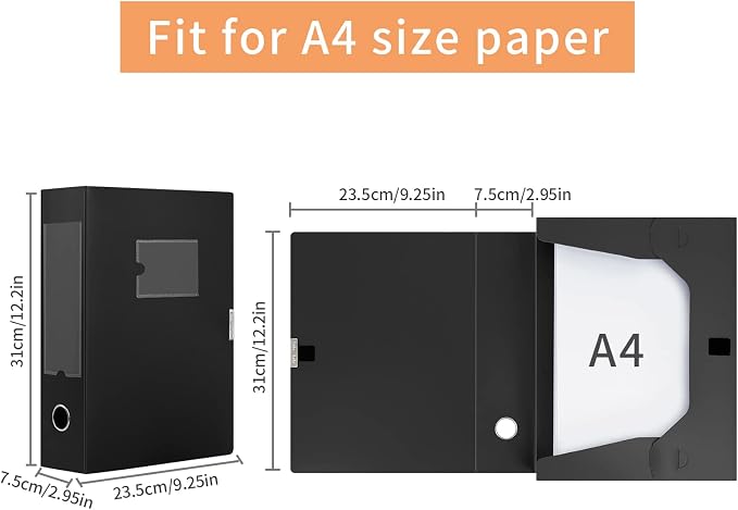 HUA JIE A4 Storage File Boxes Plastic Archives Cases - Image 5