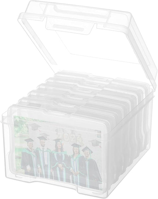 COSICS Photo Storage Box 5" x 7", Extra Large Transparent Plastic Photo by Cosics