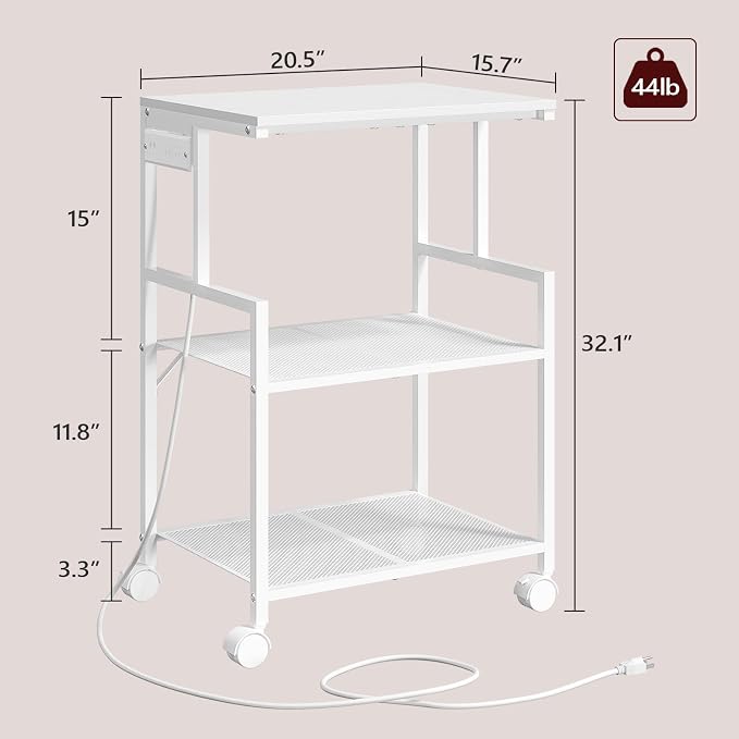 MAHANCRIS Mobile Printer Stand, 3-Tier Industrial Printer Cart - Image 4
