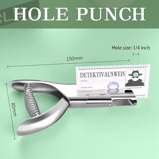 Heavy Duty Hole Punch 1/8 Inch, Single Hole Punch Heavy Duty 2 Inch Reach Deep - Image 2