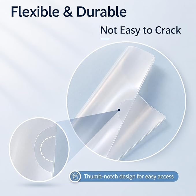 20 Pack Thick Clear Plastic Folders – Fits A4 & Letter Size Paper 8.5x11 Inch - Image 4