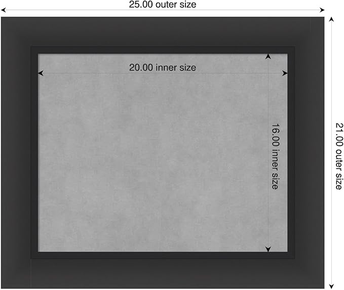 Amanti Art Black Framed Magnetic Board 21x25 Small Vision Board - Image 2