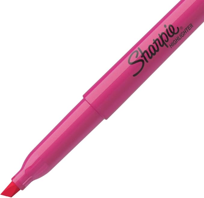 Sharpie 27009 Pocket Style Highlighters, Chisel Tip, Fluorescent Pink, Box of 12 - Image 3