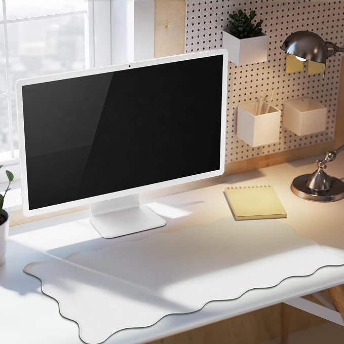 Hahafelt Scalloped Desk Mat Large Desk Pad Cute Coquette Table Mat Back to - Image 7