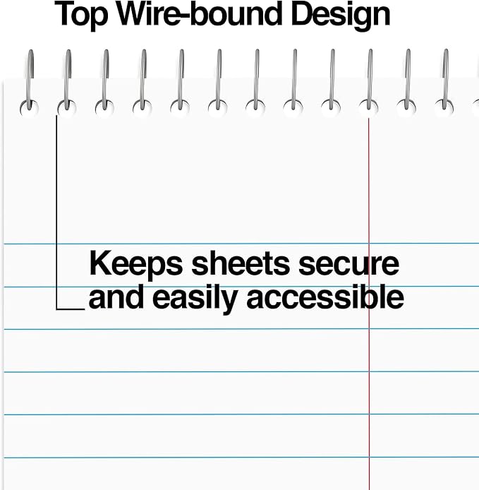 STAPLES Steno Notepads, 6” x 9”, Gregg Ruled, Top Wirebound, 80 Sheets - Image 4