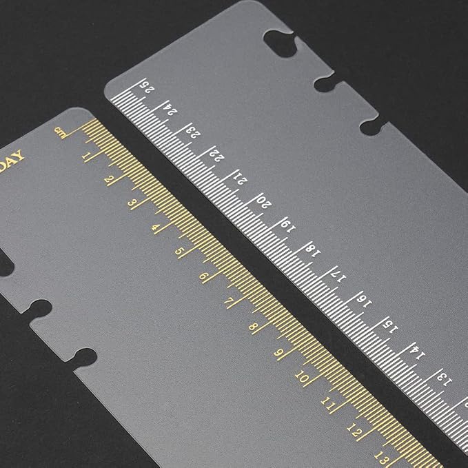 10pcs B5 Binder Dividers Ruler Gold Hot Stamping 25cm Scale 9 Holes Gilding - Image 3