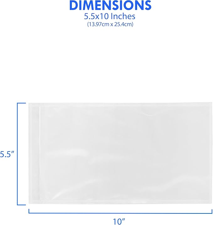 100 Count 5.5" x 10" Shipping Label Envelopes, Top Loading - Image 3
