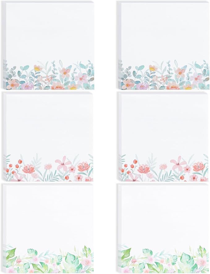 Mr. Pen- Wildflower Sticky Notes, 6 Pack, 300 Sheets | Untamed Flora Sticky by MrPen