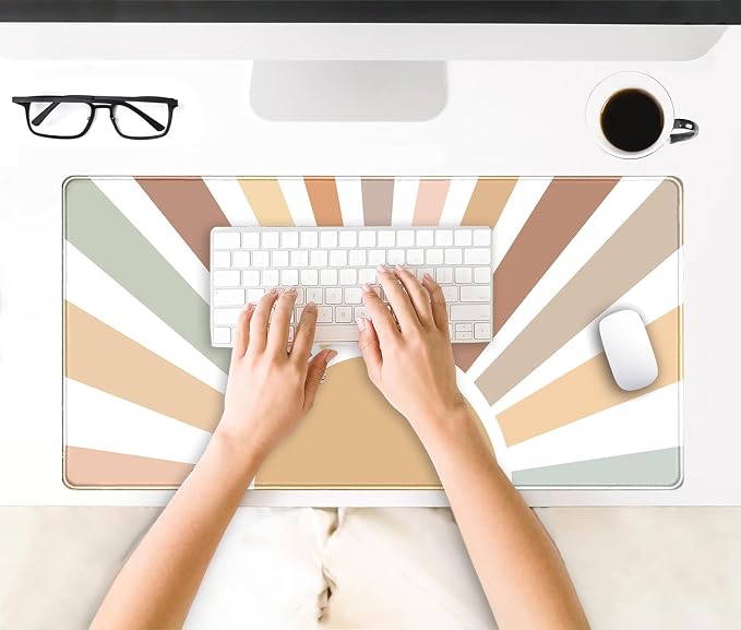 Boho Desk Mat, Sunshine Large Mouse Pad, XXL Mousepad Long Laptop Keyboard Mat - Image 3