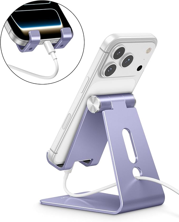 OMOTON Adjustable Cell Phone Stand, C2 Aluminum Desktop Cellphone Stand - Image 6