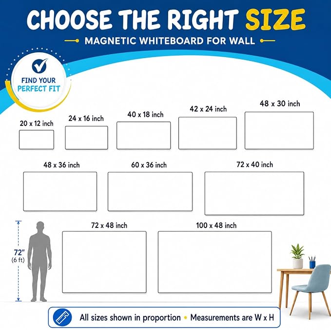 YOUNGJQ Magnetic Whiteboard Contact Paper 72" x 48", Self-Adhesive Magnetic Dry - Image 2
