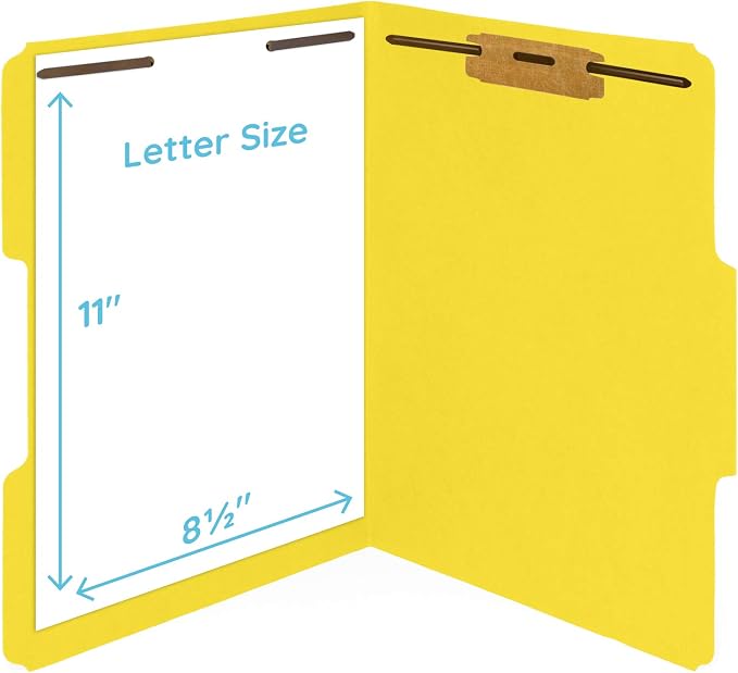 50 Yellow Fastener File Folders - Image 5