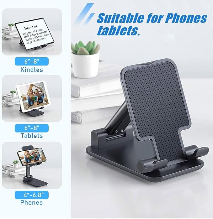 Phone Stand for Desk, Cell Phone Holder Cute Smart Cellphone Stand Foldable - Image 4