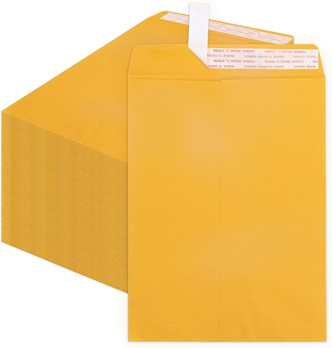 Goefun 9x12 Manilla Envelopes Self Seal, 250 Pack Brown Kraft Large Envelopes by Goefun