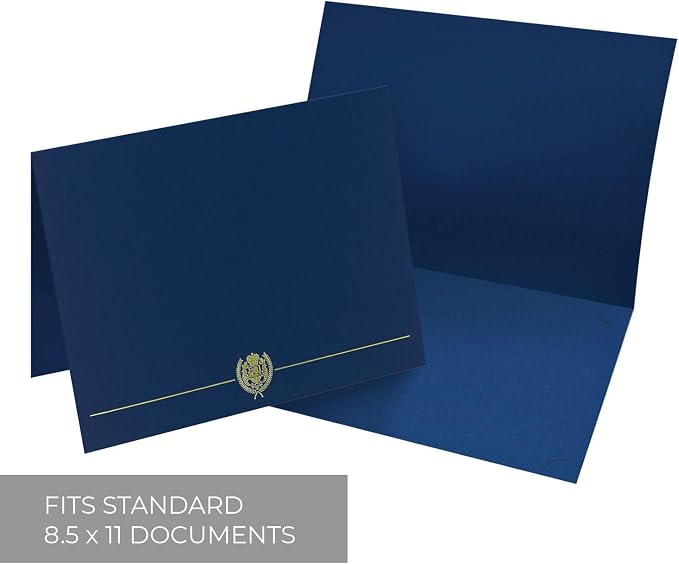 Great Papers! Navy and Gold Certificate Document Cover / 25 Count Navy Blue - Image 2
