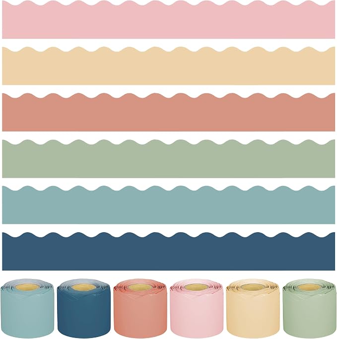 240Ft Boho Bulletin Board Borders Colorful Classroom Border Trim Boho Scalloped by Augisteen