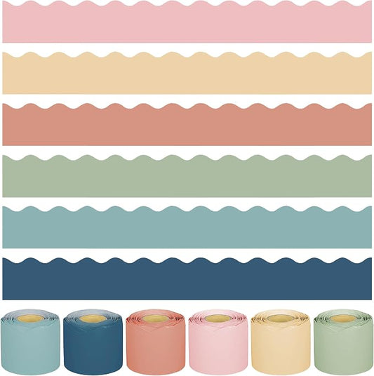240Ft Boho Bulletin Board Borders Colorful Classroom Border Trim Boho Scalloped by Augisteen