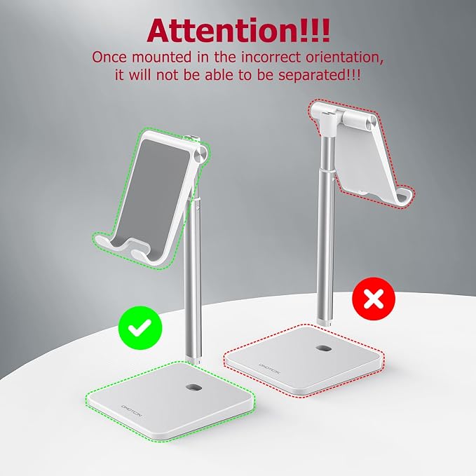 OMOTON Cell Phone Stand, Adjustable Angle Height Desk Phone Dock Holder - Image 2