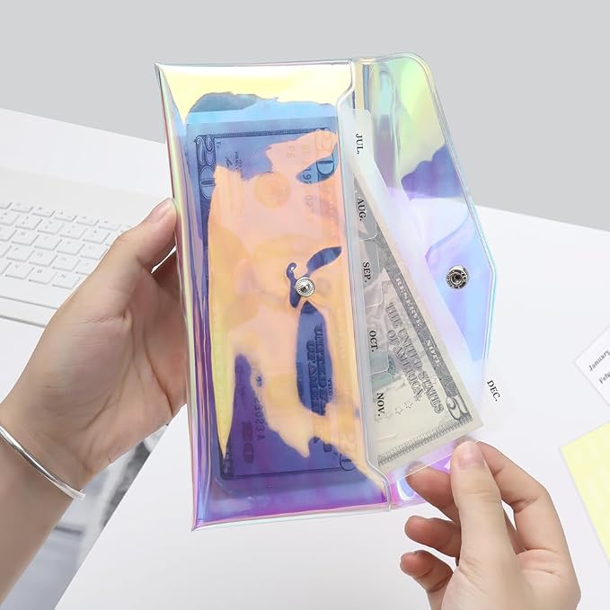 Mogoostry Rainbow Wallet with Cash Envelopes, PVC Money Holder - Image 7
