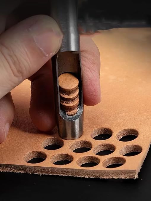Leathe Punch Set Heavy Duty Round Hole Punch Set Leather Hole Tool, - Image 6
