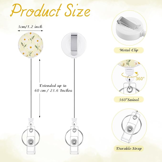 BESARME 3 Pack Retractable Badge Reels - Image 2