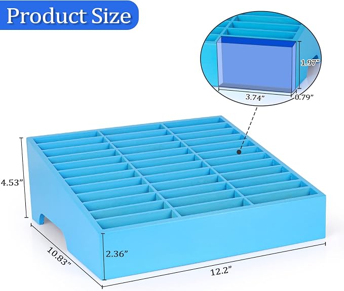 36-Grid Wooden Cell Phone Holder Desktop Organizer Storage Box - Image 2