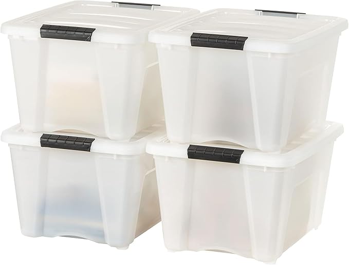 IRIS USA 8 Pack Stackable Storage Bin, 32 Quart Plastic Container Totes - Image 2