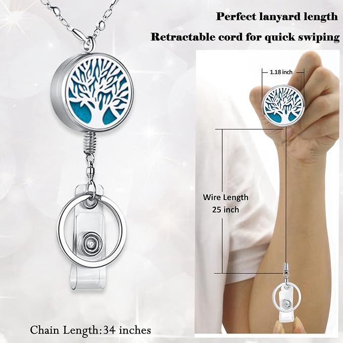 Retractable Lanyard for ID Badges Holder Badge Reels Retractable for Nurses - Image 2