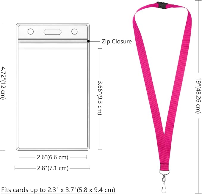 24-Pack Hot Pink Breakaway Lanyards - Image 3