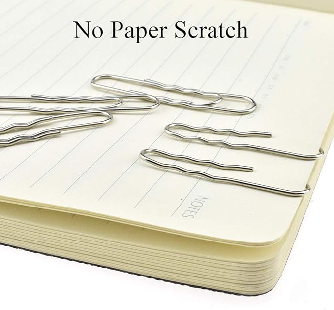 HAHIYO Paperclips Nonskid New Upgrade No Paper Scratch Large 2” Length Paper Clips with Curve Non Skid Heavy Duty Tight Grip Thick Rust Proof Reusable Metal Bright Silver for Home Office 90 Pack-DeskLoop Office