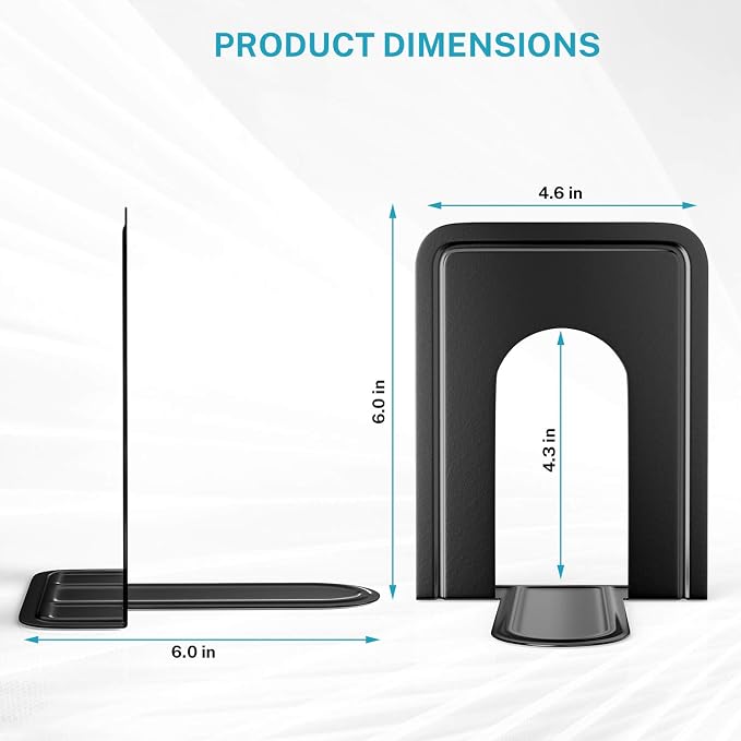 MaxGear Book Ends Universal Premium Bookends - Image 5