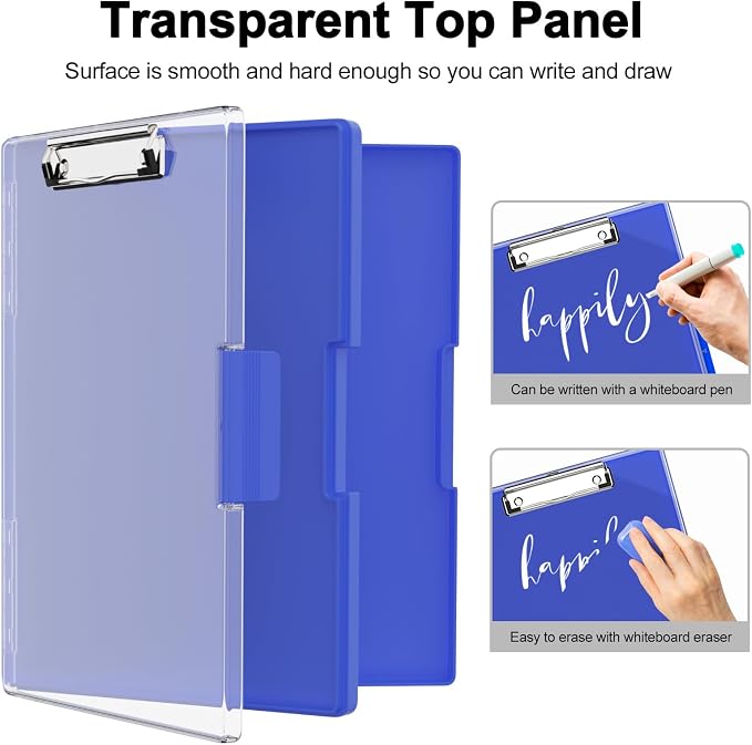 Piasoenc Clipboard with Storage, 8.5 x 11 Clip Boards with 2 Storage, Folio & - Image 4