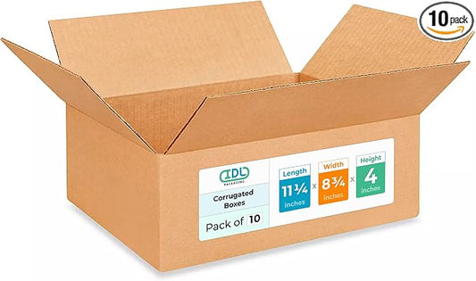 IDL Packaging - B-1184-10 11 1/4"L x 8 3/4"W x 4"H Letterhead Cardboard Box by IDLPackaging