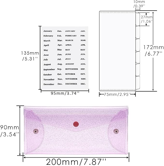 Purple Cash Envelope Wallet PVC Budget Wallets - Image 2