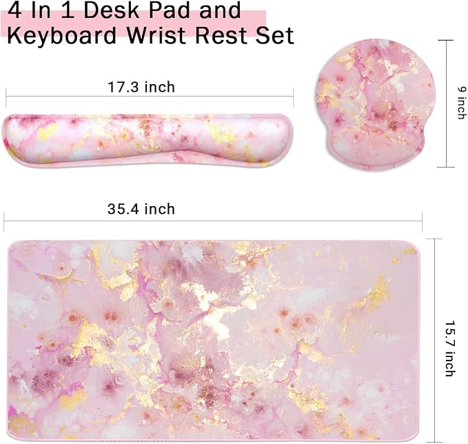 4-in-1 Gaming Mouse Pad Wrist Support Set，Desk Pad + Mouse Pad - Image 2