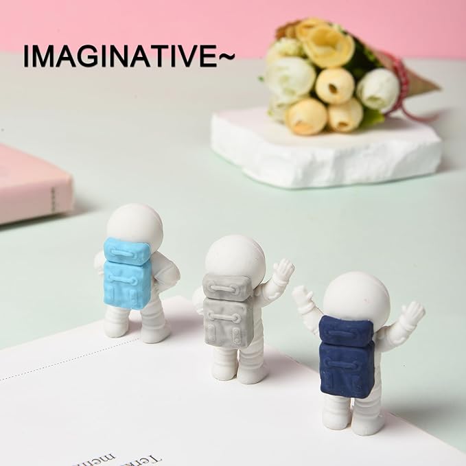 18Pcs Cute Outer Space Themed Erasers for Kids Bulk, Kawaii Fun Spaceman Desk Pet Pencil Erasers for School Classroom Supplies Prize Gifts Party Favors-DeskLoop Office