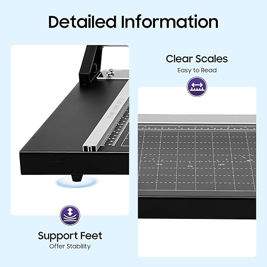 Rotary Trimmer Paper Cutter, 24Inch Manual Paper Trimmer for Crafting, Heavy Duty Rotary Papers Cutter Slider, Self-Sharpening Professional Cutting for Offices, Schools and Crafts-DeskLoop Office