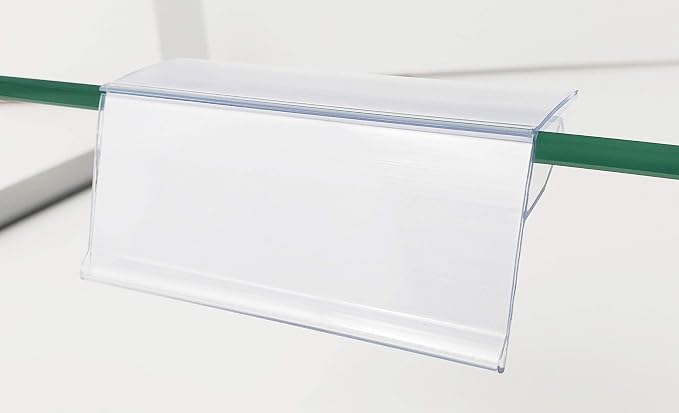 Glass Shelf Label Holders with Inserts Fits 1/4" to 3/8" Glass Shelving - Image 3