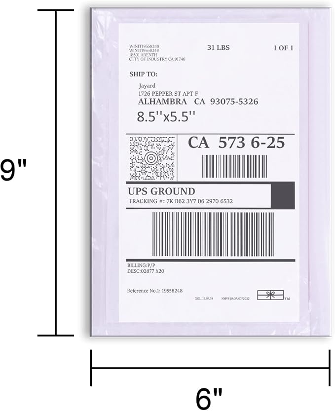 6" x 9" shipping label sleeves, Packing Slip Envelope Pouches - Image 2