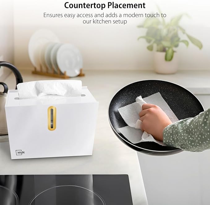 H4N Multifold Hand Paper Towel Dispenser Countertop, Compact Design, Single Sheet Dispensing for Home and Commercial Use, White-DeskLoop Office