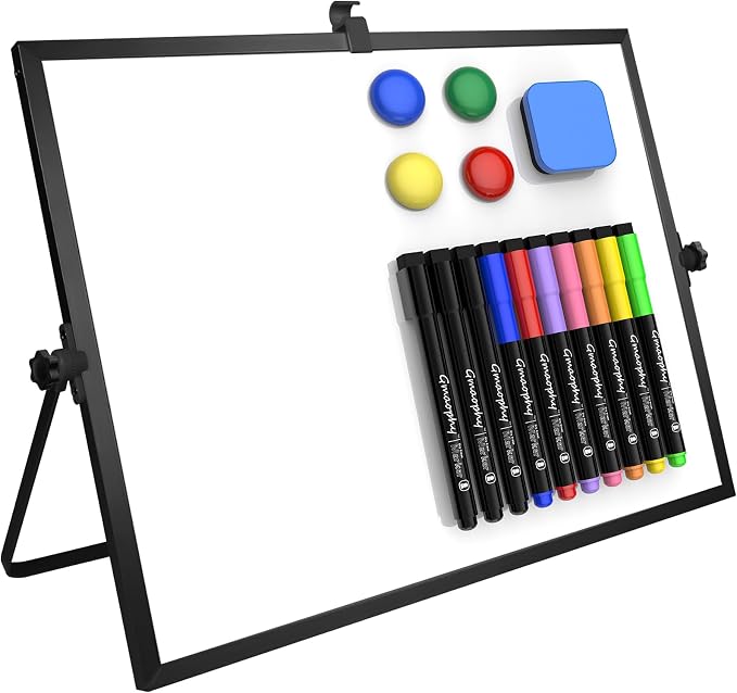 Dry Erase White Board, 16x12 Inches Double-Sided Desktop Whiteboard by GMAOPHY